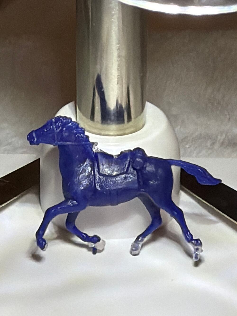 Vintage Airfix US Cavalry Horse Blue Plastic Figure 1/72 Scale Toy Soldier
